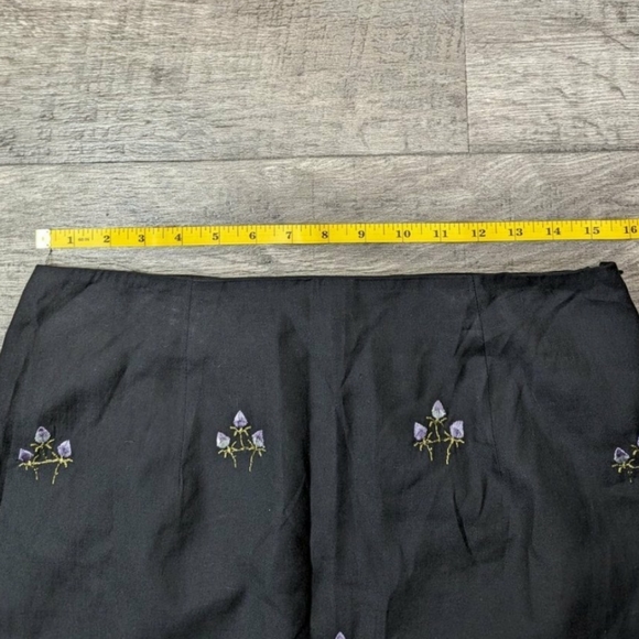 B.Moss Silk Embroidered Mini Skirt - Picture 3 of 5